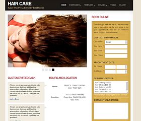 Hair Care Salon WordPress Theme by BizzThemes